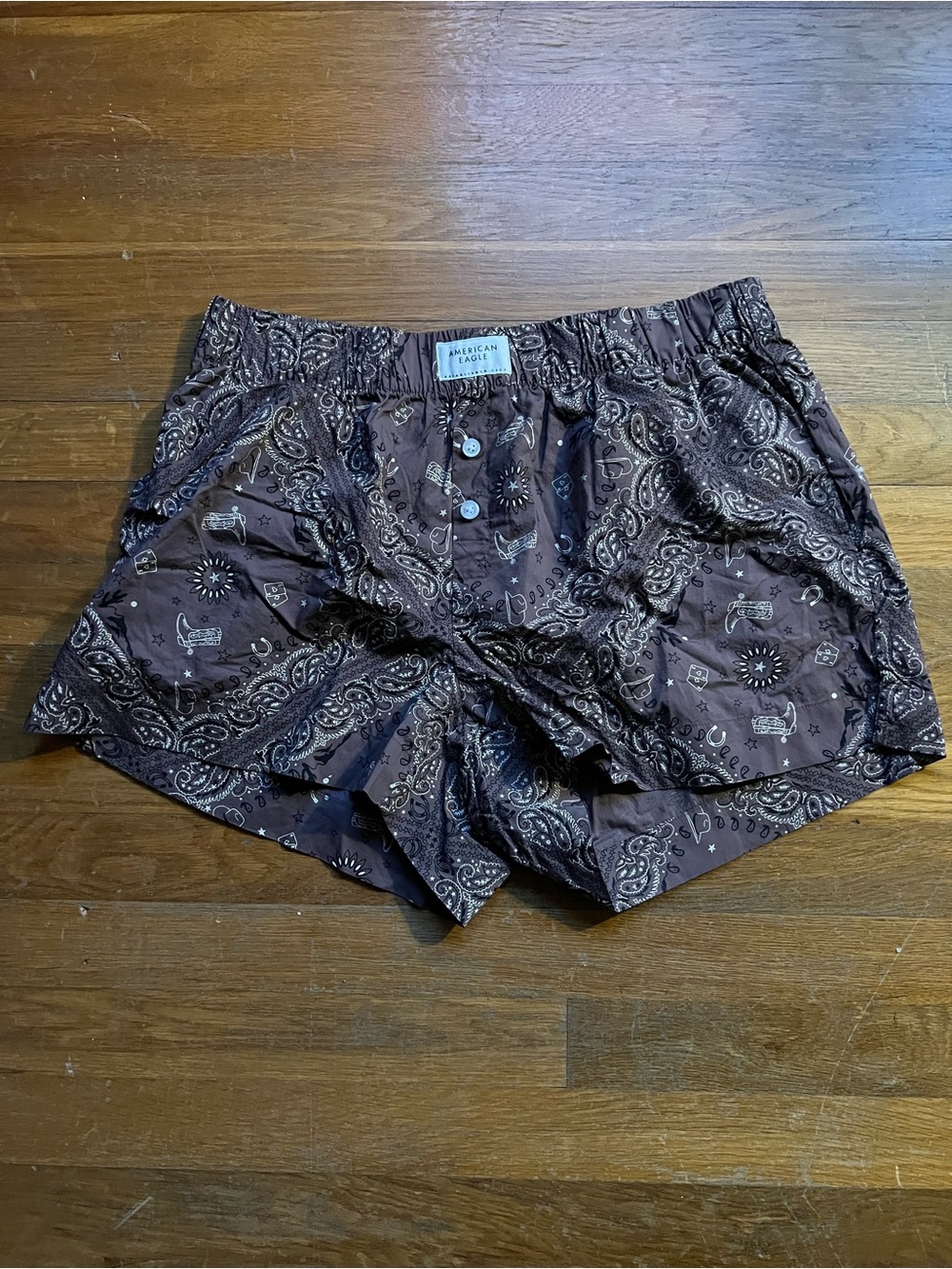 American Eagle Outfitters Brown Paisley boxer shorts